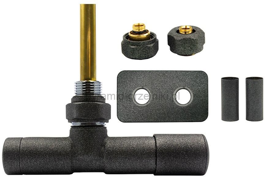 Varioterm Zawór jednootworowy regulacyjny UNICO All in One rozeta prostokątna - antracyt pex 16 mm prawy AP000M875A015/P(PEX)