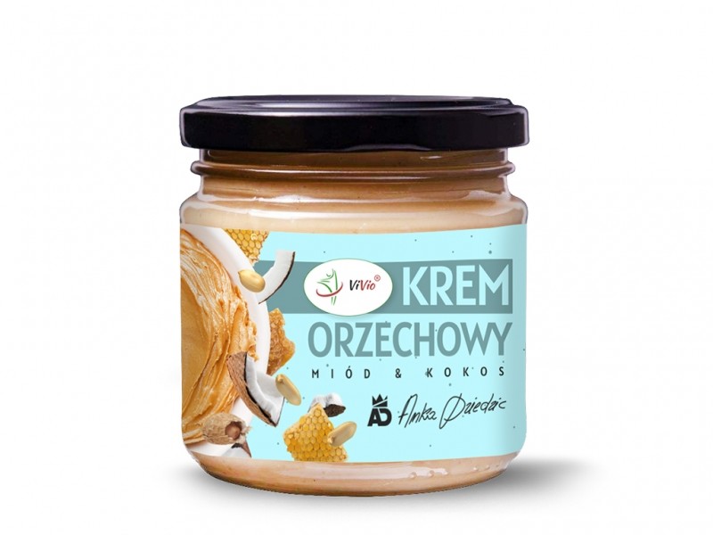 VIVIO Krem orzechowy z miodem i kokosem 200g kre-ara-mio-kok-200g