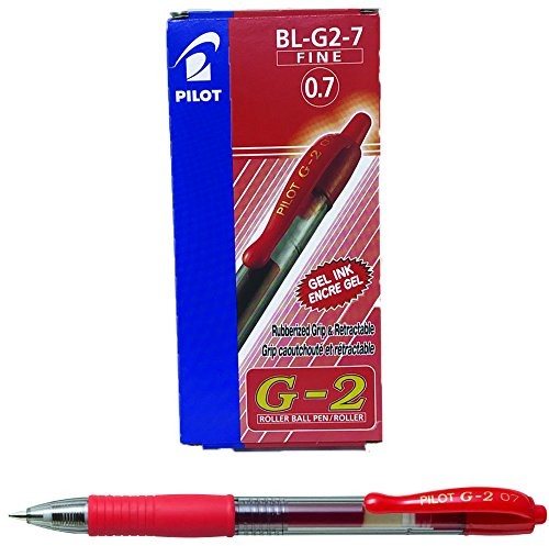 Pilot Pen G207 pióro kulkowe żelowe, końcówka 0,7 mm, czerwony opakowanie 12 szt. 041101202