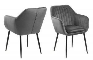 D2.Design Krzesło Emilia Velvet dark grey/black 162354