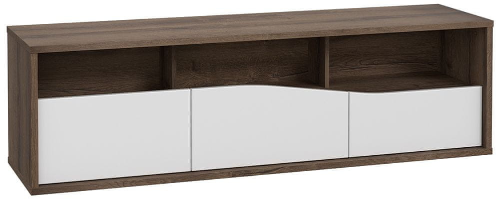 shumee Szafka RTV Dąb Szlachetny Biały Połysk