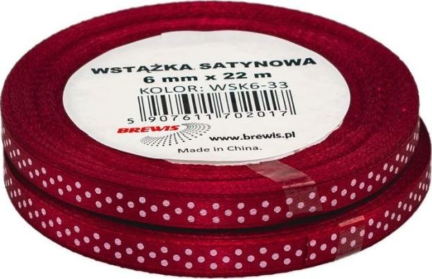 BREWIS BREWIS Wstążka satynowa BREWIS kropki 6mm WSK6-33 Brewis AC952BRW