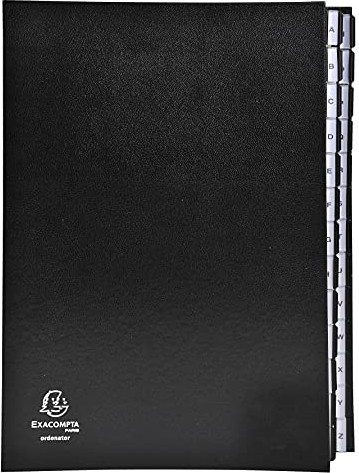 Exacompta Exacompta 621265E Premium teczka segregująca Ordonator A4 z twardą okładką i 26 przegródkami oraz kartami A-Z, z tworzywa sztucznego z efektem szkła powiększającego, niebieska 621265E