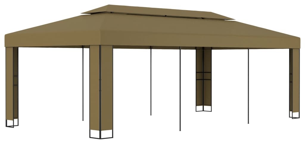 vidaXL Altana z podwójnym dachem, 3x6 m, taupe, 180 g/m