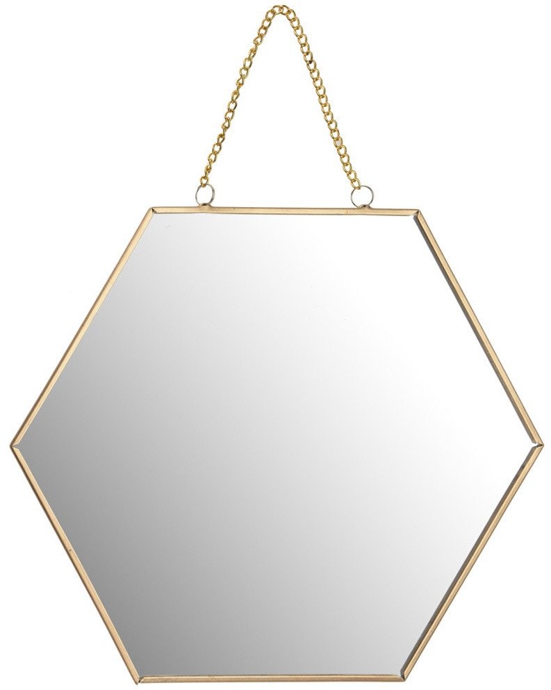 Emako LUSTRO ścienne sześciokąt szerokość 20 cm złote B07DLWQMX4