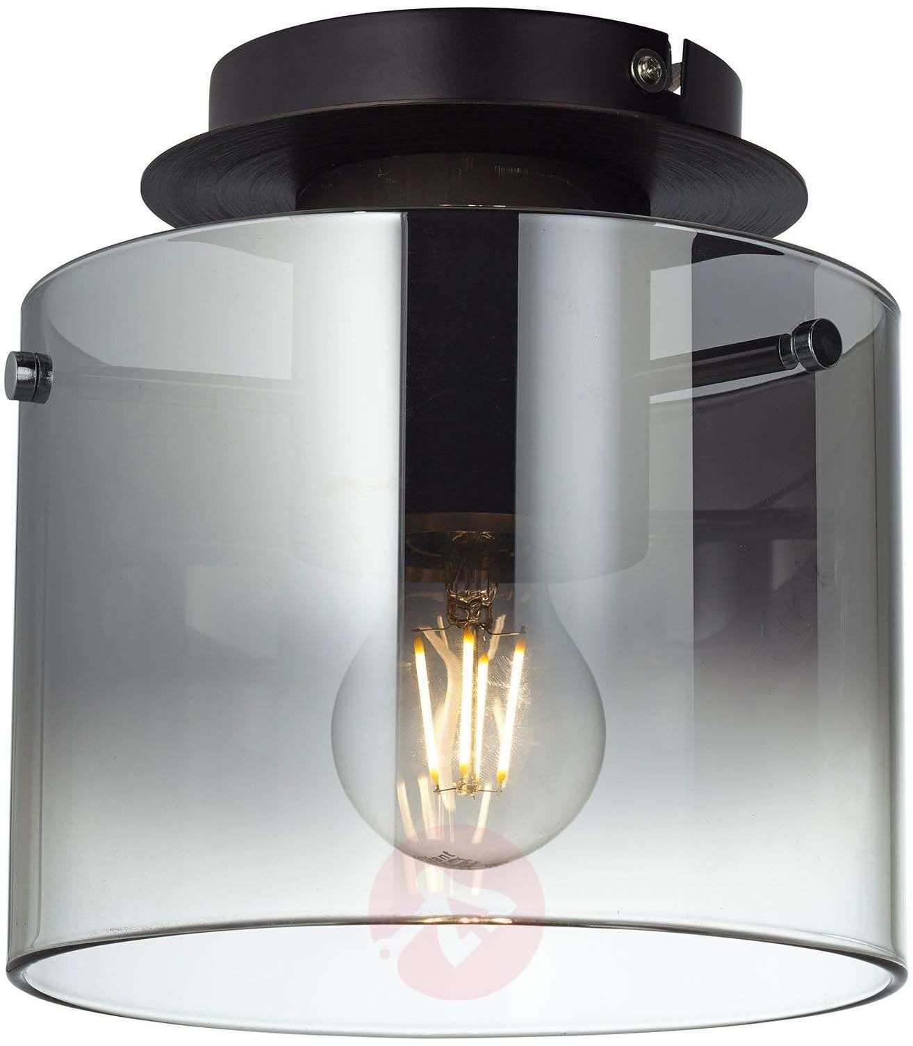 Brilliant Lampa sufitowa Beth klosz dymione szkło, 1-pkt.