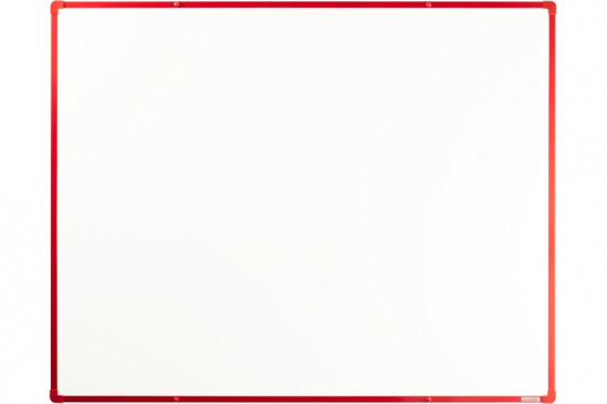 boardOK Biała ceremiczna tablica magnetyczna boardOK, 150x120 cm, czerwona ramka 535086