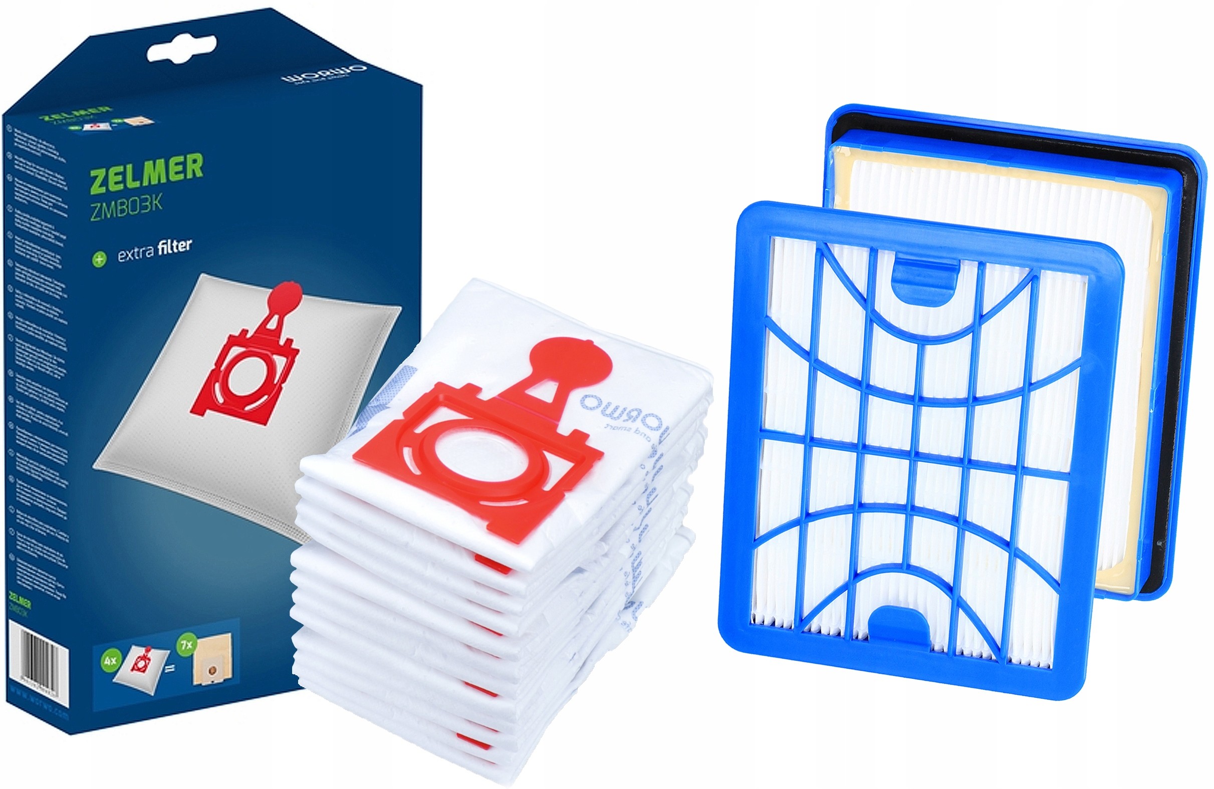Zelmer Filtr Hepa + 12szt. Worki Jupiter ZVC425HT