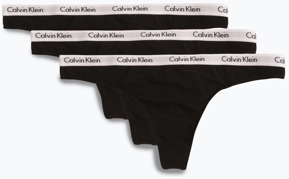 Calvin Klein Stringi damskie, opakowanie po 3 szt., czarny