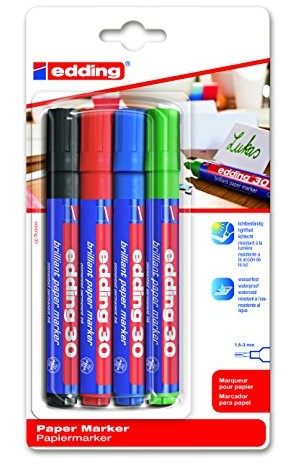 Edding 4  30  4-1999 Pigment marker 30 Brilliant Paper Marker, 1.5  3 MM, sortowane 4-30-4-1999