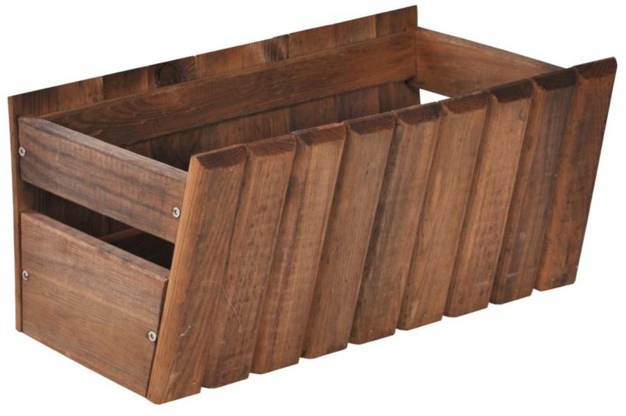Sobex Donica / skrzynka balkonowa 40 x 20 cm drewniana brązowa STOKROTKA