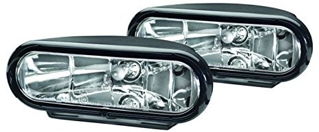 Hella HELLA FF75 1FA 008 284-811 reflektory światła długiego, halogeny, czarna obudowa z tworzywa sztucznego, w zestawie żarówki 12 V i przekaźnik, z okablowaniem i akcesoriami 008284811