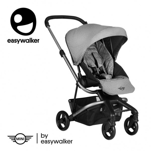 Easywalker Mini by Stroller Wózek Głęboko - Spacerowy Soho Grey (zawiera Stelaż i Siedzisko z Budką)