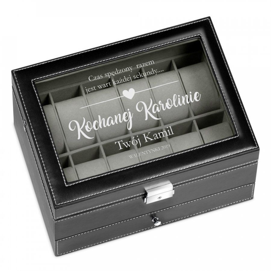 Murrano Szkatułka na Zegarki i Biżuterię GRAWER Miłosny SZKT-ZG-BIZ-009