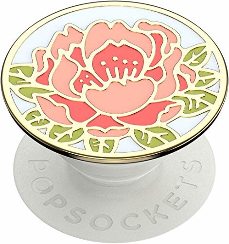 PopSockets PopSockets PopGrip - Rozkładany uchwyt i podstawka do telefonów oraz tabletów z wymiennymi krążkami PopTops - Enamel Blooming Peony Pink 802351