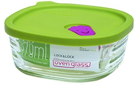 LOCK & LOCK Lock & Lock Oven Glass pojemnik do mikrofalówki i piekarnika, zielony, kwadratowy LLG162