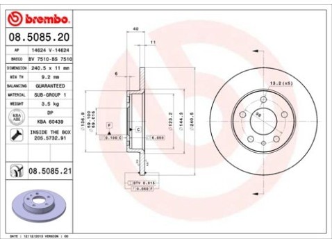 BREMBO 08.5085.21