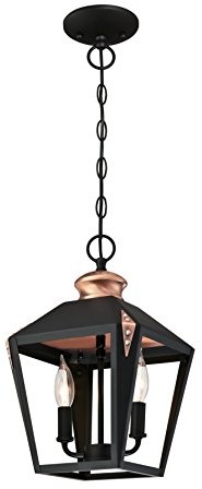 Westinghouse Lighting kuchenka dwupalnikowa mige lampa wisząca, wersja, szkło, 1 W, matowa czarna z miedzi akcentami, 23 x 23 x 138 cm 6328440