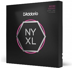 DAddario NYXL32130SL Nickel Wound Struny do gitary basowej, Regular Light 6-strunowe, 32-130, Super Long Scale NYXL32130SL