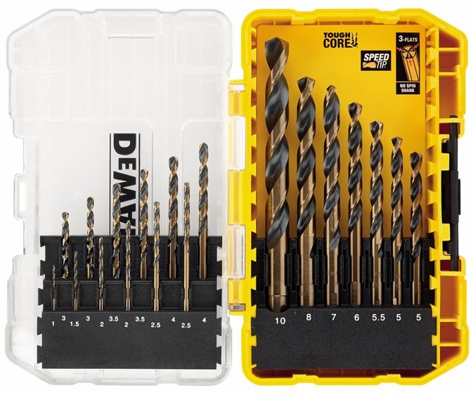 DeWalt zestaw 19 szt. wierteł do metalu, HSS-G BLACK & GOLD, SMALL TOUGH CASE+, [DT70728] DT70728-QZ