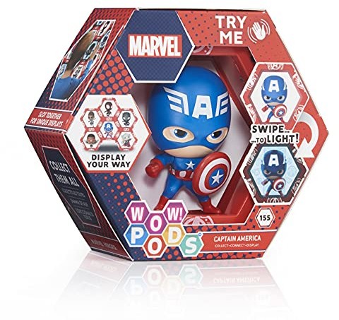 WOW PODS PODS Kolekcja Avengers - Kapitan Ameryka | Błyskawiczna figurka superbohatera | Oficjalne zabawki i prezenty kolekcjonerskie Marvel MVL-1016-31