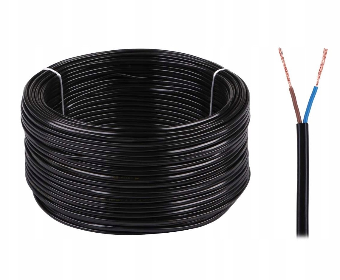 Kabel Elektryczny Omyp 2X0,75 300/300V Czarny