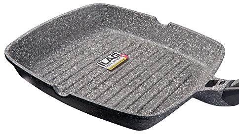 Coninx Patelnia do grillowania 28 cm, w 100% wolny od PTFE i PFOA, patelnia do grillowania Premium, patelnia ze zdejmowanym uchwytem  patelnia do steków / warzyw   odlew aluminiowy ILAG, patelnia pokry 50050