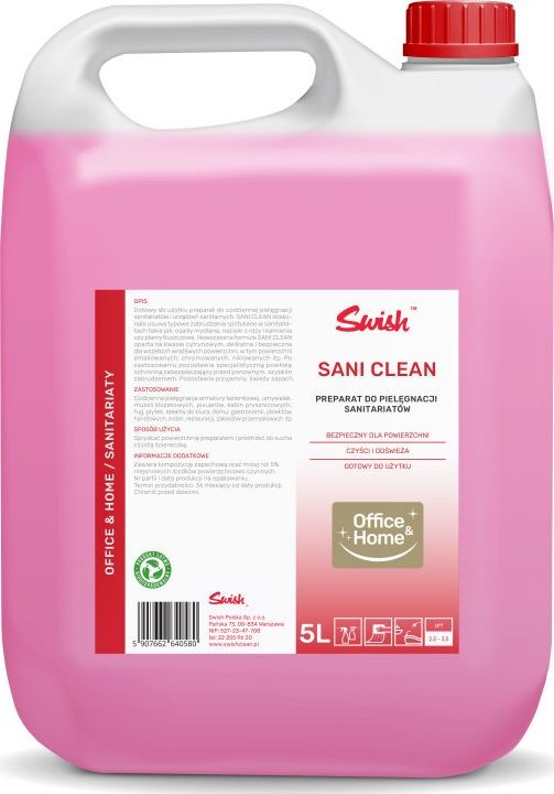 Swish Swish Sani Clean Środek do mycia łazienek gotowy do użycia 5 l SANI CLEAN 5L