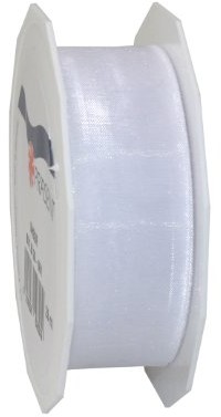Unbekannt Taśma Organza Sheer Biały b25 mm 6012525-601