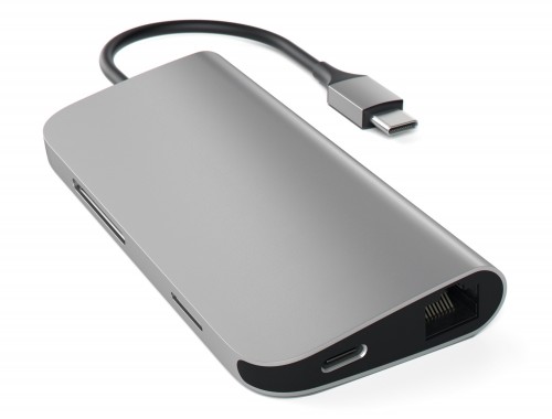 Satechi SATECHI HUB USB-C ETHERNET HDMI 4K USB SD MICRO SD Space Gray | MacBook ST-TCMAM Aluminum Multi-Port Adapter (Space Gray)