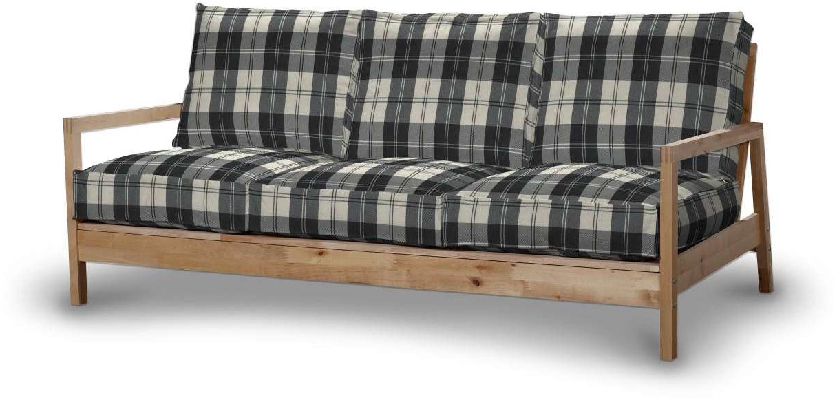 Dekoria pl pl Pokrowiec na sofę Lillberg 3-osobową nierozkładaną krata czarno-biała Sofa Lillberg 3-osobowa Edinburgh 626-115-74