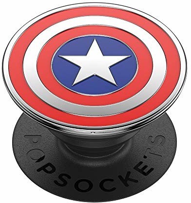 PopSockets PopSockets PopGrip - Rozkładany uchwyt i podstawka do telefonów oraz tabletów z wymiennymi krążkami PopTops - Enamel Captain America 101457