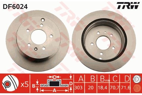 TRW Tarcza hamulcowa DF6024