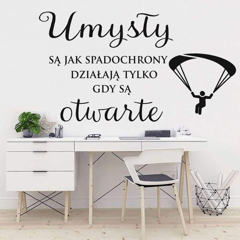 Umysły są jak spadochrony..- naklejka CA449