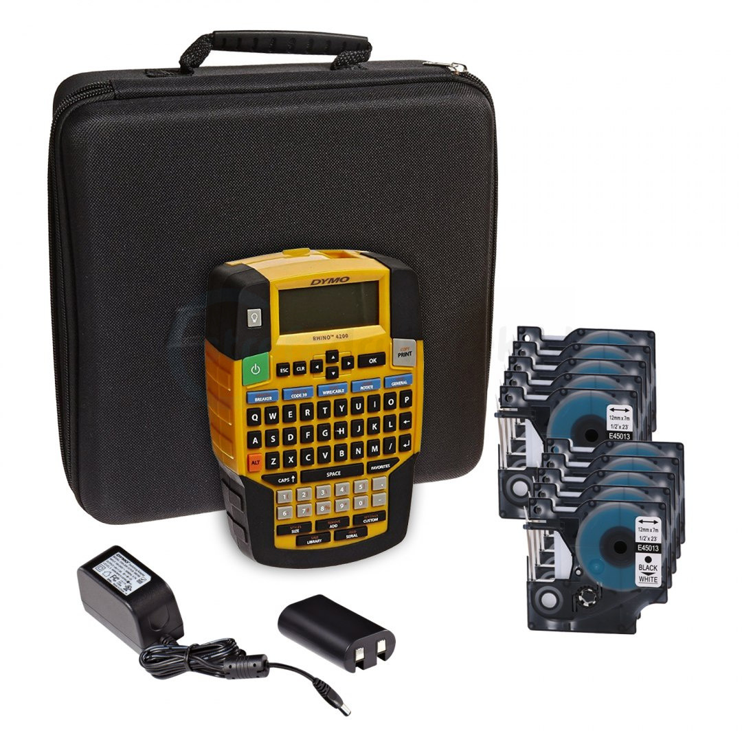 Dymo Drukarka Rhino 4200 walizka + 10 taśm D1 45013 | KUP z zamiennikami i oszczędzaj! - ZADZWOŃ 730 811 399 PROMOCJA! D-RH4200VP+10X45013