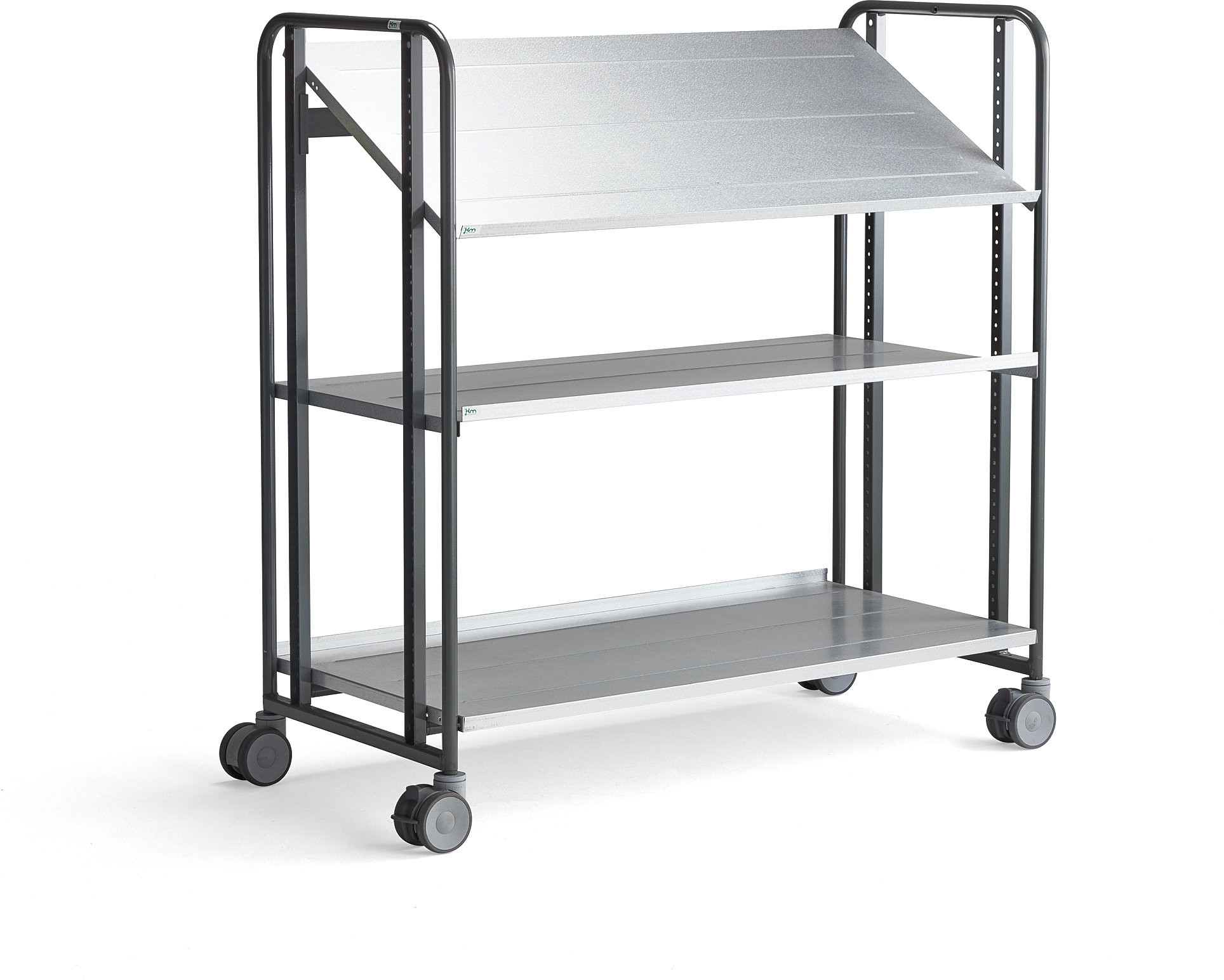 AJ Produkty Wózek półkowy ANGLE, 3 półki, 1277x638x1300 mm