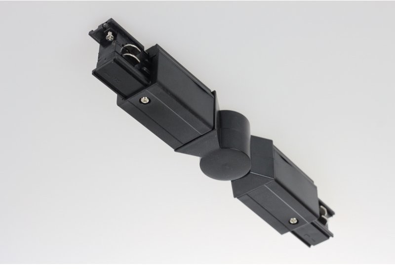 Light&More LM ŁĄCZNIK ŁAMANY REGULOWANY SZYNOPRZEWÓD 3F TRÓJFAZOWY SYSTEMOWY CZARNY 230V LED LM ŁĄCZNIK ŁAMANY TRACK BK