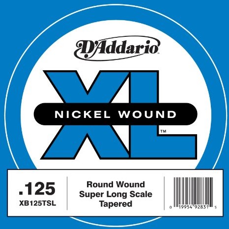 D'Addario xb125tsl Extra długa gitara gitary niklową zapewnia akcesoria gitarowe Bass, unsilked, grubość strun .125 CDD XB125TSL