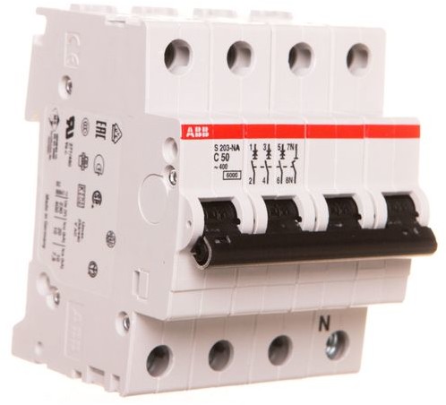 ABB Wyłącznik nadprądowy 3P C 50A 6kA AC S203-C50 NA 2CDS253103R0504