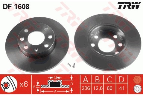 TRW Tarcza hamulcowa DF1608
