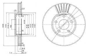 Delphi Tarcza hamulcowa BG2745