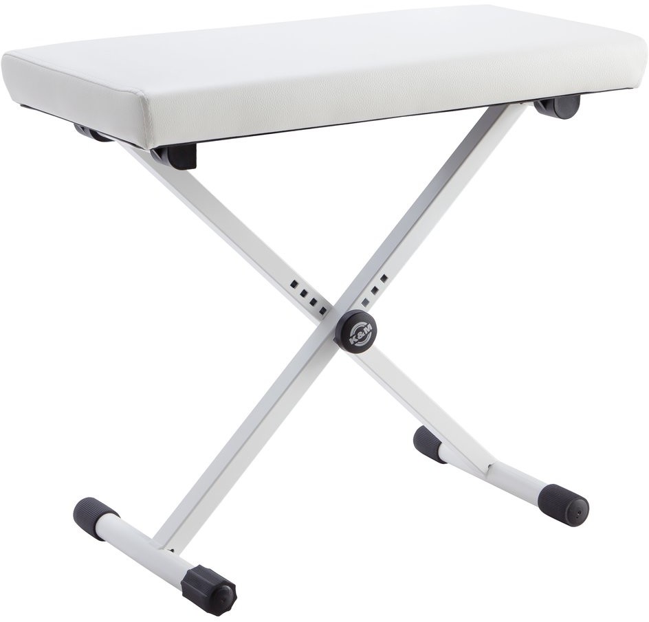 Konig & Meyer 14077 Keyboard Bench Pure White Imitation Leather