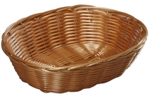 Kesper 17832 koszyk na chleb z plecionki z tworzywa sztucznego, owalne, 21 x 17 x 6 cm, brązowy 17832