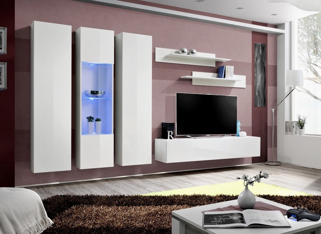 MEBLOŚCIANKA FLY C5 BIAŁY MAT/BIAŁY POŁYSK + LED 23 WW FY C5
