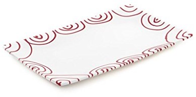 Gmundner Keramik Gmundner ceramika manufaktura 0182plre30 rotgeflammt blat prostokątna, 30 x 20 cm 0182PLRE30