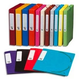 Exacompta Archivbox z gumką i 3 klapy 5 cm oparcie z błyszczącego kartonu 5/10E -częściowy zestaw kolorów posortowanych 19500H