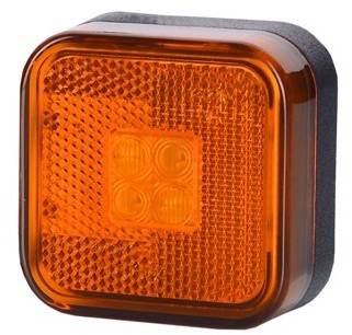 HORPOL Lampa LED kwadratowa pomarańczowa odblask (LD097)