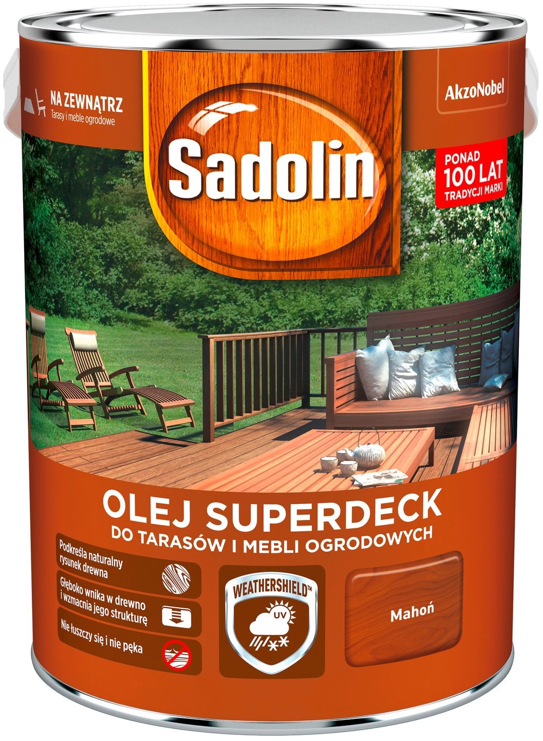 Sadolin Olej Superdeck do tarasów i mebli ogrodowych mahoń 5L