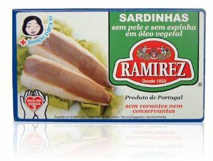 Ramirez Sardynki portugalskie bez skóry i bez ości w oleju roślinnym Ramirez 125g