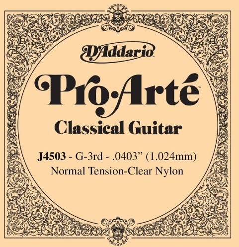 D'Addario j4503 Pro Arte pojedyncze gitary Classic Nylon, 0,10 cm (0,040 cala), G-3RD J4503